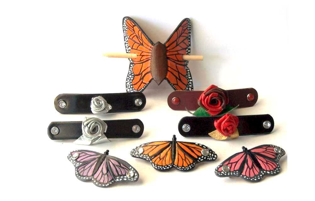Leather Hair Barrettes