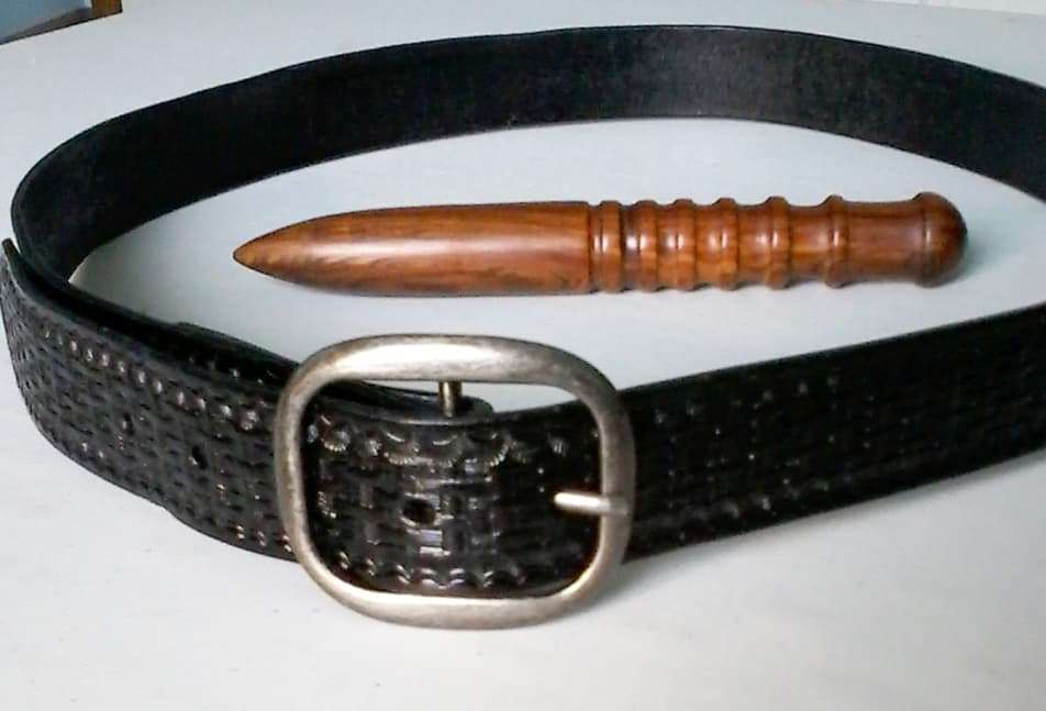 Hand Tooled Leather Dress Belt