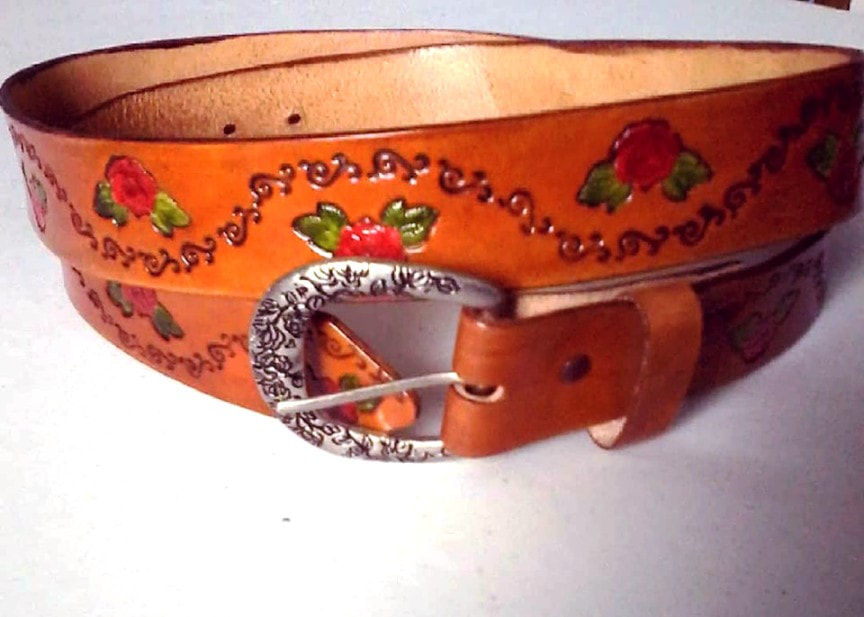 Leather Rose Belt